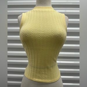 Heart & Hips Yellow Ribbed Fitted Tank Top